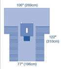 Medline UltraGard Laparotomy T Drapes - UltraGard Laparotomy T Drapes, 106" x 122" x 77" (269 x 310 x 196 cm) - DYNJP3003UG