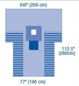 Medline UltraGard Pediatric Laparotomy T Drapes - UltraGard Pediatric Laparotomy T Drapes, 106" x 112-1/2" x 77" (269 x 286 x 196 cm) - DYNJP3009UG