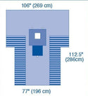 Medline UltraGard Pediatric Laparotomy T Drapes - UltraGard Pediatric Laparotomy T Drapes, 106" x 112-1/2" x 77" (269 x 286 x 196 cm) - DYNJP3009UG