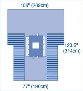 Medline UltraGard Laparoscopic Cholecystectomy Drapes with Troughs - UltraGard Laparoscopic Cholecystectomy Drapes with Troughs, 106" x 123-1/2" x 77" (269 x 314 x 196 cm) - DYNJP3102UG