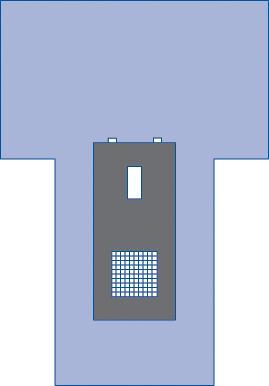 Medline Cystoscopy Surgical T-Drape - Cystoscopy Surgical T-Drape, 62" x 100" x 40" Overall with 18" x 39" Impervious Reinforcement, 3" x 7" Fenestration, 10" x 10" Mesh Screen and Hook-and-Loop Line Holders - DYNJP5002