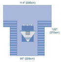 Medline UltraGard Arthroscopy T Drapes with Pouch - UltraGard Arthroscopy T Drapes with Pouch, 114" x 122" x 90" (290 x 310 x 229 cm) - DYNJP8102UG