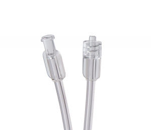 Medline High-Pressure Tubing - 1, 050 PSI High-Pressure Clear Contrast Injection Tubing with Fixed Male Luer Lock and Female Fitting, 30" L, 2.01 mL Capacity - DYNJTBGHP30F