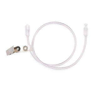Medline High-Pressure Contrast Injection Tubing, Male Luer Lock, Female - High-Pressure Injection Tubing with Drape Clip and Fixed Male Luer Lock with Female Fittings, 30" - DYNJTBHPC30F