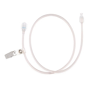 Medline High-Pressure Contrast Injection Tubing, Clip, Rotating Adaptor - High-Pressure Injection Tubing with Drape Clip with Rotating Adaptor, Male Luer Lock, Female Fittings, 84" - DYNJTBHPC84R