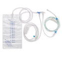 Medline Closed System Fluid Management Kits, Female Fitting - Fluid Management Kit with 3 Lines: Check / Reflux Valve, 3-Way Stopcock, Clear Line for Waste Bag, Clear Vented Spike, Green Port, 2 In-Line Check Valves, Female Fitting - DYNJWBS2CVLL