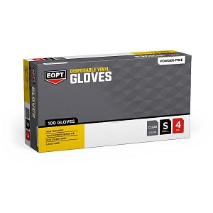 Medline EQPT Powder-Free Disposable Vinyl Gloves - EQPT Powder-Free Vinyl Industrial Gloves, 100 Count, Size S - EQPT4131