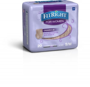 Medline FitRight Ultra Underwear for Women - FitRight Ultra Incontinence Underwear for Women, Size S / M, For Waist Size 28"-40" - FIT23WSM