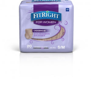 Medline FitRight Ultra Underwear for Women - FitRight Ultra Incontinence Underwear for Women, Size S / M, For Waist Size 28"-40" - FIT23WSM