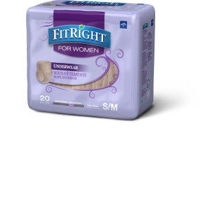 Medline FitRight Ultra Underwear for Women - FitRight Ultra Incontinence Underwear for Women, Size S / M, For Waist Size 28"-40" - FIT23WSM