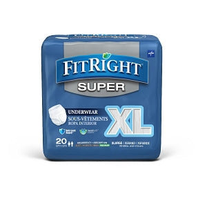 Medline FitRight Super Adult Incontinence Underwear - FitRight Super Protective Underwear, Size XL, for Waist Size 56"-68" - FITPINKXLG