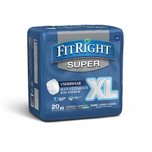 Medline FitRight Super Adult Incontinence Underwear - FitRight Super Protective Underwear, Size XL, for Waist Size 56"-68" - FITPINKXLG