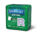 Medline FitRight Extra Incontinence Briefs - FitRight Extra Cloth-Like Adult Incontinence Briefs, Size Regular, for Waist Size 40"-50" - FITEXTRARG