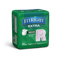 Medline FitRight Extra Incontinence Briefs - FitRight Extra Cloth-Like Adult Incontinence Briefs, Size Regular, for Waist Size 40"-50" - FITEXTRARG