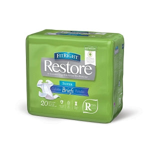 Medline FitRight Restore Super Incontinence Briefs with Remedy Phytoplex - FitRight Restore Super Adult Incontinence Briefs, Size Regular, for Waist Size 60"-69" - FITRESTORERG