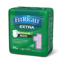 Medline FitRight Extra-Stretch Briefs - FitRight Extra-Stretch Adult Incontinence Briefs, Size M / Regular, for Waist Size 30"-52" - FRSE1