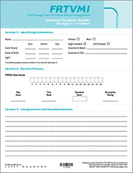 FRTVMI Summary/Response Booklet, Ages 11–74 (25) Donald D. Hammill, Nils A. Pearson, Judith K. Voress, Cecil R. Reynolds