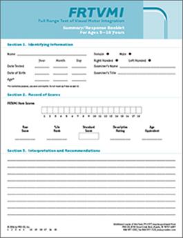 FRTVMI Summary/Response Booklet, Ages 5–10 (25) Donald D. Hammill, Nils A. Pearson, Judith K. Voress, Cecil R. Reynolds