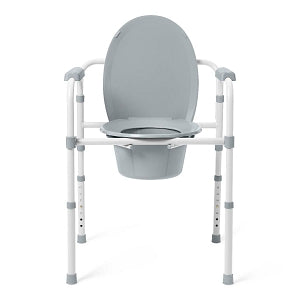 Medline Steel Elongated Bedside Commode - COMMODE, 3-IN-1, STEEL, ELONGATED - G1-200LX1
