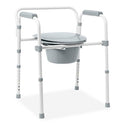Medline Steel Elongated Bedside Commode - COMMODE, 3-IN-1, STEEL, ELONGATED - G1-200LX1