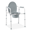 Medline Steel Elongated Bedside Commode - COMMODE, 3-IN-1, STEEL, ELONGATED - G1-200LX4