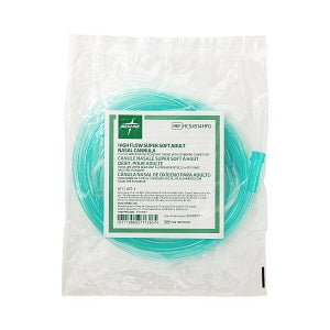 Medline High-Flow SuperSoft Cannulas with Standard Connectors - SuperSoft High-Flow Oxygen Cannula, Standard Connector and 25' Tubing, Adult - HCS4515HFG