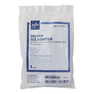 Medline Valved Tee Adapters - Valved Tee Adapter, 22 mm OD / ID - 1009