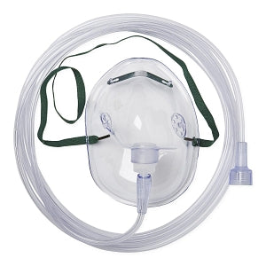 Medline Disposable Oxygen Masks with Universal Connector - Medium-Concentration Adult Mask with 7' Tubing and Universal Connectors - HCSU4600B