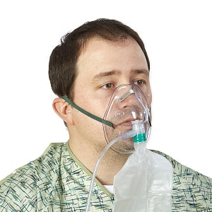 Medline Disposable Oxygen Masks with Universal Connector - Disposable Partial Non-Rebreather Adult Oxygen Mask with Reservoir Bag, Safety Vent, Check Valve, 7' Tubing and Universal Connector - HCSU4640B