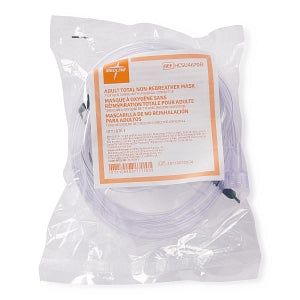 Medline Disposable Oxygen Masks with Universal Connector - Total Non-Rebreather Adult Mask with 7' Tubing and Universal Connectors - HCSU4670B
