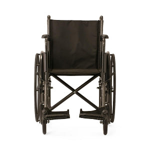 Medline Guardian K1 Wheelchairs - K1 Basic Wheelchair with Full-Length Permanent Arms and Swing-Away Leg Rests, 18" - K1186N13S