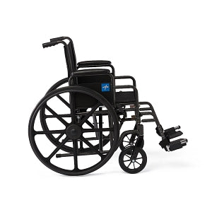 Medline Guardian K1 Wheelchairs - K1 Basic Wheelchair with Swing-Back Desk-Length Arms and Swing-Away Leg Rests, 18" - K1186N22S