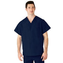 Medline AngelStat Unisex Reversible V-Neck Scrub Top with 2 Pockets - AngelStat Unisex Reversible V-Neck 2-Pocket Scrub Top with Angelica Color-Coding, Size S, Navy - 610NNTS-CA