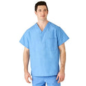 Medline AngelStat Unisex Reversible V-Neck Scrub Top with 2 Pockets - AngelStat Unisex Reversible V-Neck 2-Pocket Scrub Top with Medline Color-Coding, Size 4XL, Ceil Blue - 610NTH4XL-CM