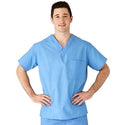 Medline AngelStat Unisex Reversible V-Neck Scrub Top with 2 Pockets - AngelStat Unisex Reversible V-Neck 2-Pocket Scrub Top with Angelica Color-Coding, Size 2XL, Ceil Blue - 610NTHXXL-CA