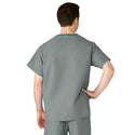 Medline AngelStat Unisex Reversible V-Neck Scrub Top with 2 Pockets - AngelStat Unisex Reversible V-Neck 2-Pocket Scrub Top with Angelica Color-Coding, Size S, Misty - 610NTZS-CA