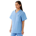 Medline AngelStat Unisex Reversible V-Neck Scrub Top with 4 Pockets - AngelStat Unisex Reversible V-Neck 4-Pocket Scrub Top with Medline Color-Coding, Size S, Ceil Blue - M630NTHS-CM