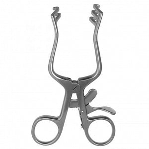 Medline Weitlaner Self-Retaining Surgical Retractor - 4" (10.1 cm) Weitlaner Self-Retaining Surgical Retractor with Sharp Tips and 2 x 3 Teeth - MDG0161149