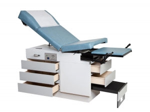 Medline Manual Exam Table - Manual Exam Table, Pelvic Tilt, Drawer Heater, 27" W x 54" L x 32" H, Blue - MDR741701RGGB
