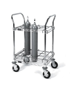 Medline Inhalation Therapy Cart for D or E Cylinders - Inhalation Therapy Cylinder Cart for D and E Cylinders, 12 Tank, 20" W x 27" L x 40" H - MDRGCC1