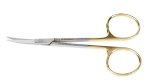Medline Knapp Iris Scissors - 4.5" (11.4 cm) Curved Knapp Iris Scissors with Tungsten Carbide Inserts and Sharp / Blunt Tips - MDS0834511