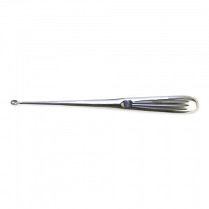 Medline Spinal Fusion Curettes with Straight Cups - Size 3 12" (30.5 cm) Long Spinal Fusion Curette with Straight Oval Cup, Knurled Handle - MDS1132011