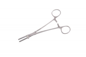 Medline Tubing Clamp Forceps - Tubing Clamp Forceps, Ratchet, Cross Serrated Tip, Serrated Jaw, With Guard, Stainless Steel, Length 8", Max O. D. 7/8" - MDS1271220