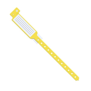 Medline Tamper Resistant Snap Closure ID Bands - 9-3/4" Insert-Style Vinyl ID Band, Adult / Pediatric, Yellow - MDS133038Y