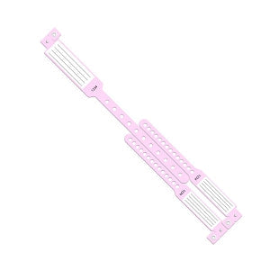 Medline Tamper Resistant Snap Closure ID Bands - 3-Part OB Insert-Style Vinyl ID Band Set, Pink - MDS133042P