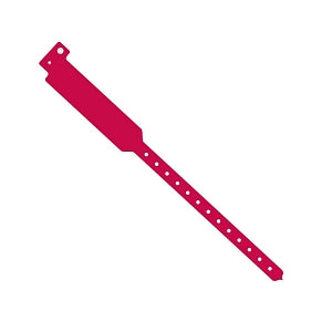 Medline Tamper Resistant Snap Closure ID Bands - 12" Tri-Laminate ID Band, Adult, Cranberry - MDS133045CR