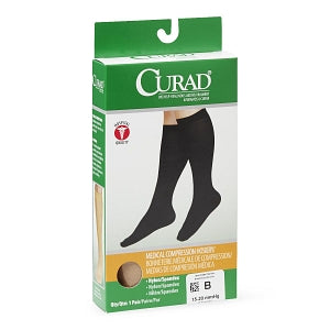 Medline CURAD Knee-High Compression Hosiery - CURAD Knee-High Compression Hosiery with 15-20 mmHg, Tan, Size B, Short Length - MDS1700BTS