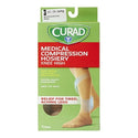 Medline CURAD Knee-High Compression Hosiery - CURAD Knee-High Compression Hosiery with 15-20 mmHg, Tan, Size E, Short Length - MDS1700ETS