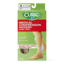 Medline CURAD Knee-High Compression Hosiery - CURAD Knee-High Compression Hosiery with 20-30 mmHg, Tan, Size E, Regular Length - MDS1702ET