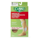 Medline CURAD Knee-High Compression Hosiery - CURAD Knee-High Compression Hosiery with 30-40 mmHg, Tan, Size D, Short Length - MDS1704DTS